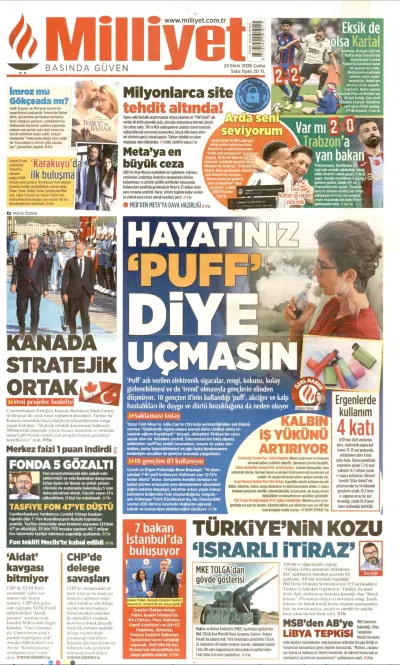 Milliyet manşeti
