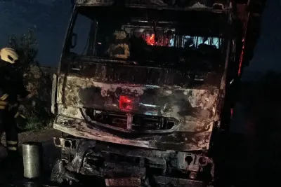Samsun'da Odun Yüklü Kamyon Alevlere Teslim Oldu