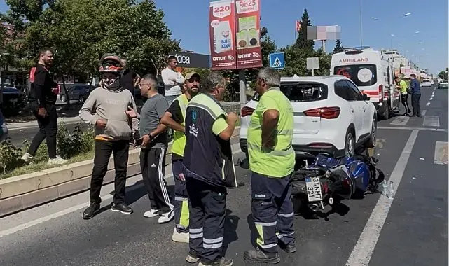 Tekirdağ'da motosiklet yayaya yol veren araca çarptı