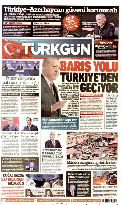 Türkgün manşeti