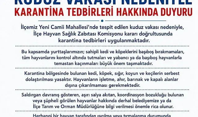 Edremit'te kuduz vakası sonrası karantina uygulaması başladı