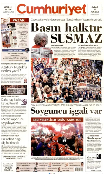 Cumhuriyet manşeti