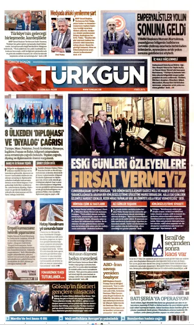 Türkgün manşeti