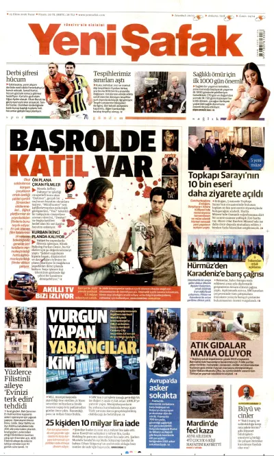 Yeni Şafak manşeti