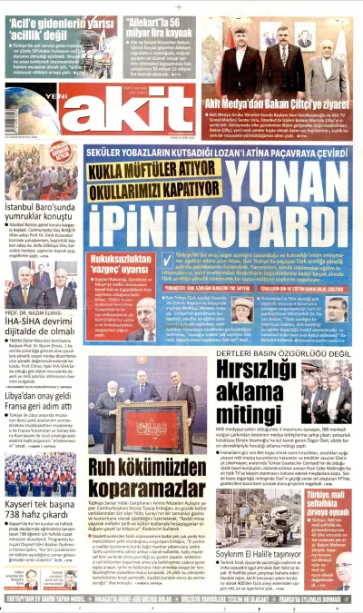 Yeni Akit manşeti