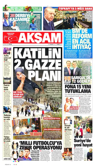 Akşam manşeti