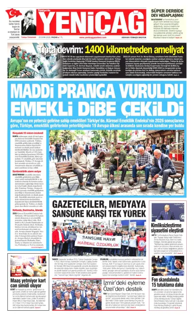 Yeniçağ manşeti