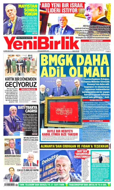 YeniBirlik manşeti
