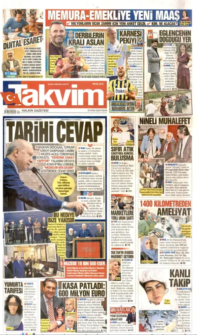 Takvim manşeti