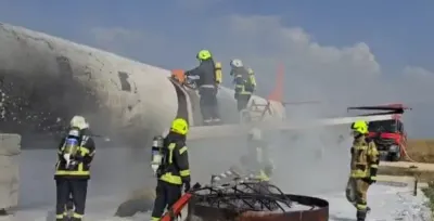 Şanlıurfa GAP Havalimanında Gerçeği Aratmayan Uçak Yangını Tatbikatı