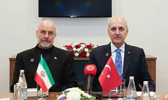 TBMM Başkanı Kurtulmuş, Bakü'de İran Meclis Başkanı Galibaf ile görüştü