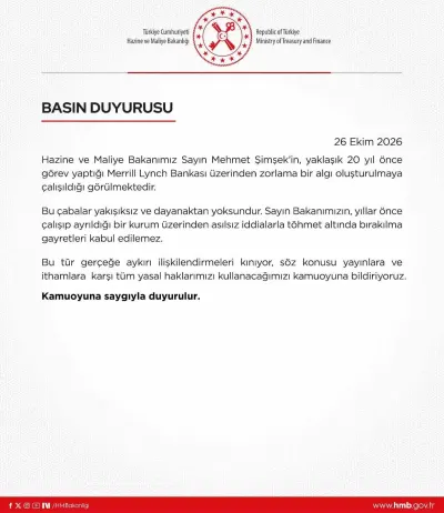 Hazine Ve Maliye Bakanlığından Mehmet Şimşek İddialarına Sert Tepki