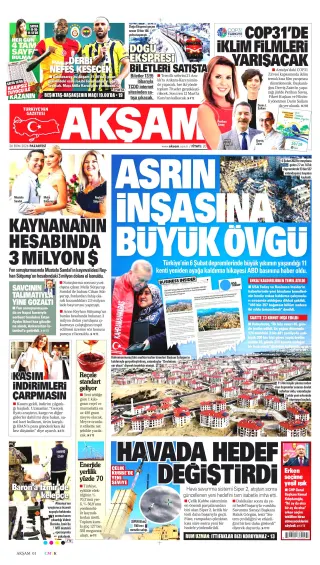 Akşam manşeti