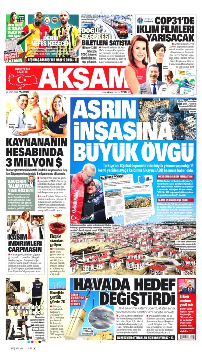 Akşam manşeti