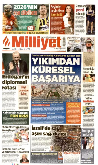 Milliyet manşeti