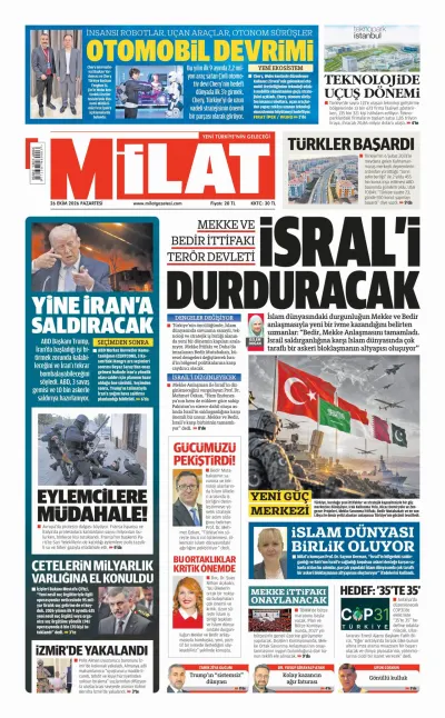 Milat manşeti