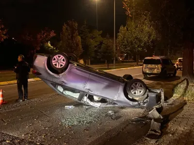 Erzincan'da Otomobilin Devrildiği Kazada Sürücü Yaralandı