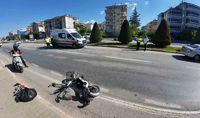 Karaman'da otomobille elektrikli bisiklet çarpıştı: 1 yaralı