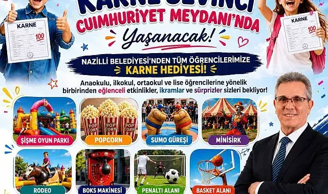 Nazilli Belediyesi'nden öğrencilere karne hediyesi