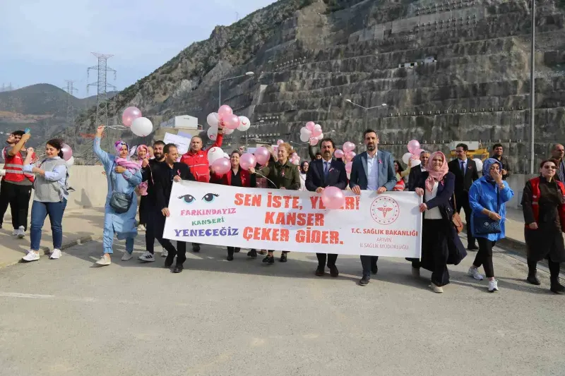 Deriner Barajı'nda Meme Kanseri Farkındalık Etkinliği Düzenlendi