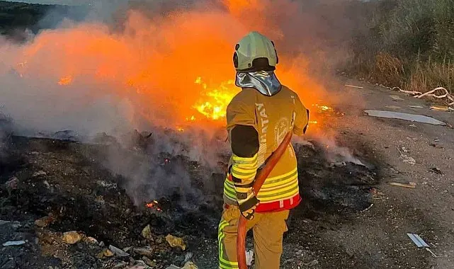 Antakya'da sazlık yangını