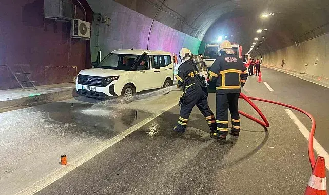 Osmangazi tünelinde yangına müdahale ve kurtarma operasyonu