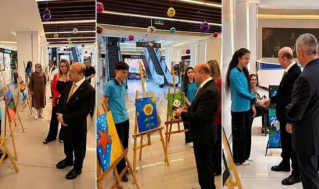 Ulalar Ortaokulu öğrencilerinin yıl sonu resim sergisi açıldı