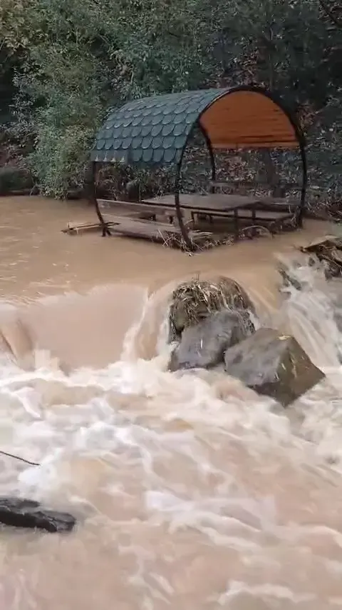 Elazığ Palu'da Sağanak Yağış Nedeniyle Teke Deresi Taştı