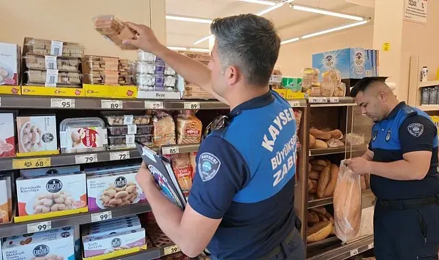 Kayseri zabıtasından zincir marketlere denetim