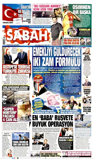 Sabah manşeti