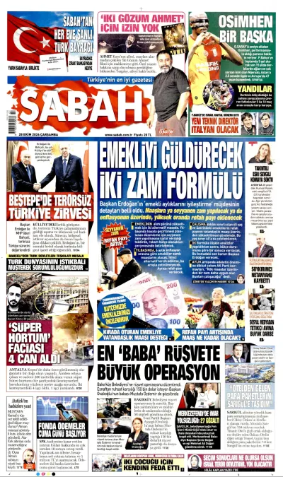 Sabah manşeti