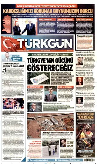 Türkgün manşeti