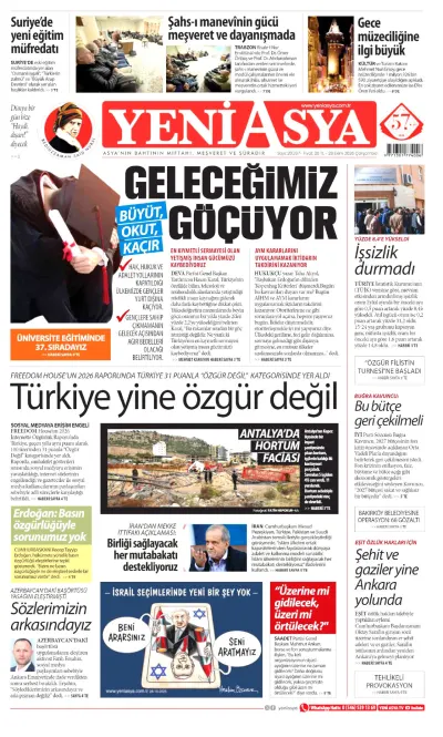 Yeni Asya manşeti