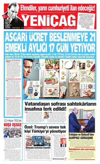 Yeniçağ manşeti