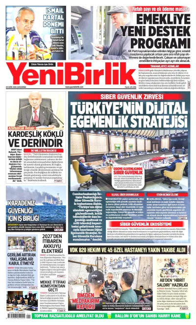 YeniBirlik manşeti