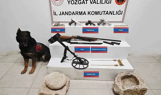 Yozgat'ta tarihi eser nitelikli obje ve silahlar ele geçirildi