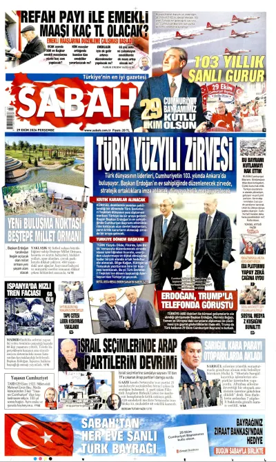 Sabah manşeti
