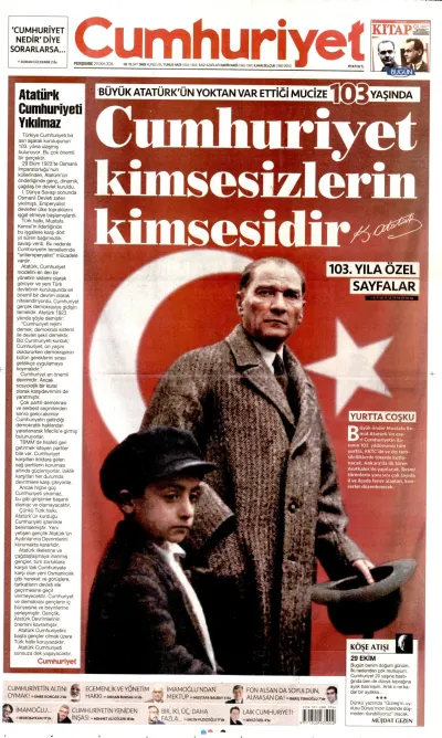Cumhuriyet manşeti