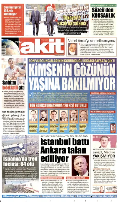 Yeni Akit manşeti