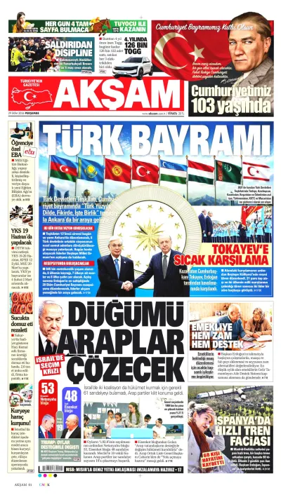 Akşam manşeti