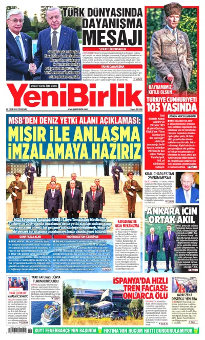 YeniBirlik manşeti