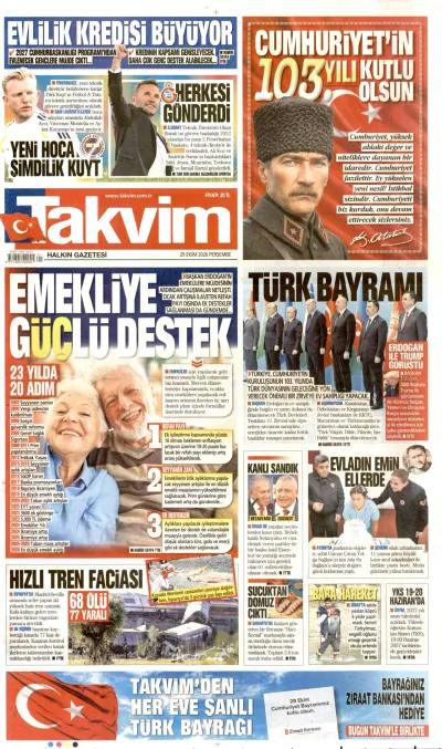 Takvim manşeti