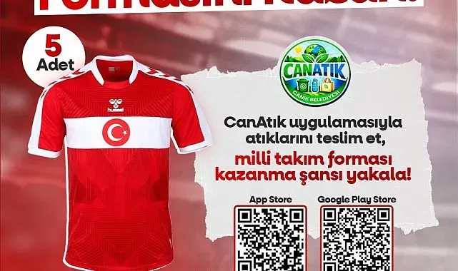 Canik'te atık getirene milli takım forması