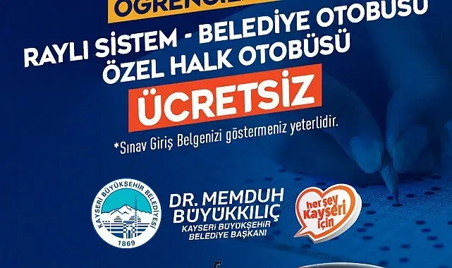 YKS adaylarına ulaşım ücretsiz
