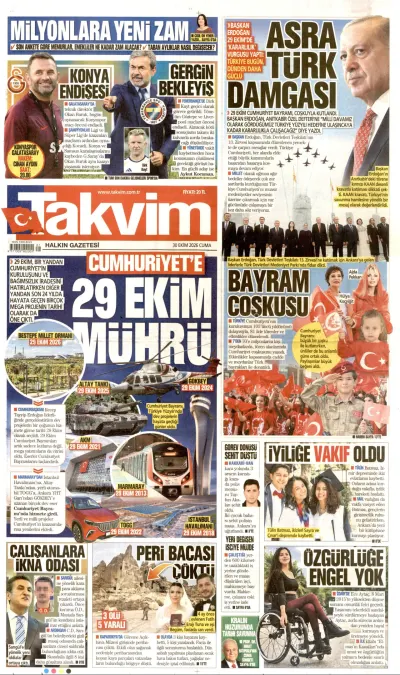 Takvim manşeti