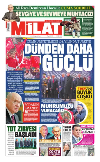 Milat manşeti