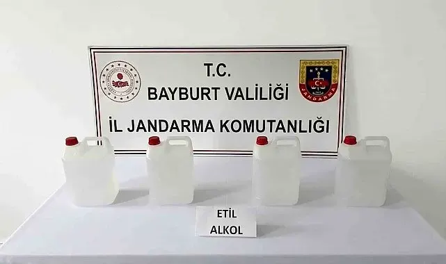 Bayburt'ta 20 litre etil alkol ele geçirildi