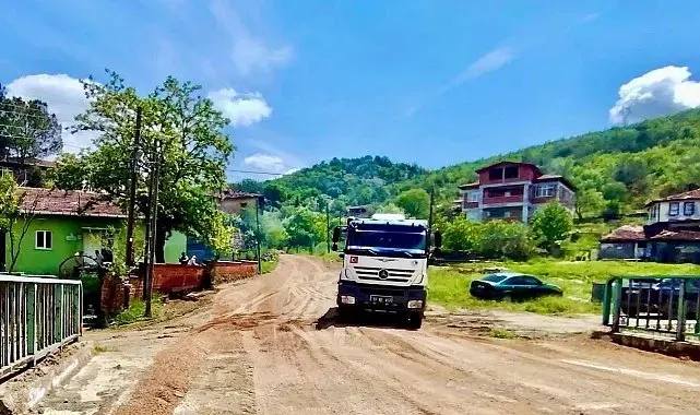 Sinop kırsalında yol çalışması