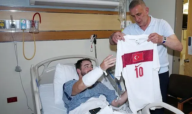 TFF Başkanı Hacıosmanoğlu, kaza geçiren polisi hastanede ziyaret etti