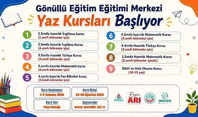 Nevşehir'de ücretsiz yaz kursları başlıyor